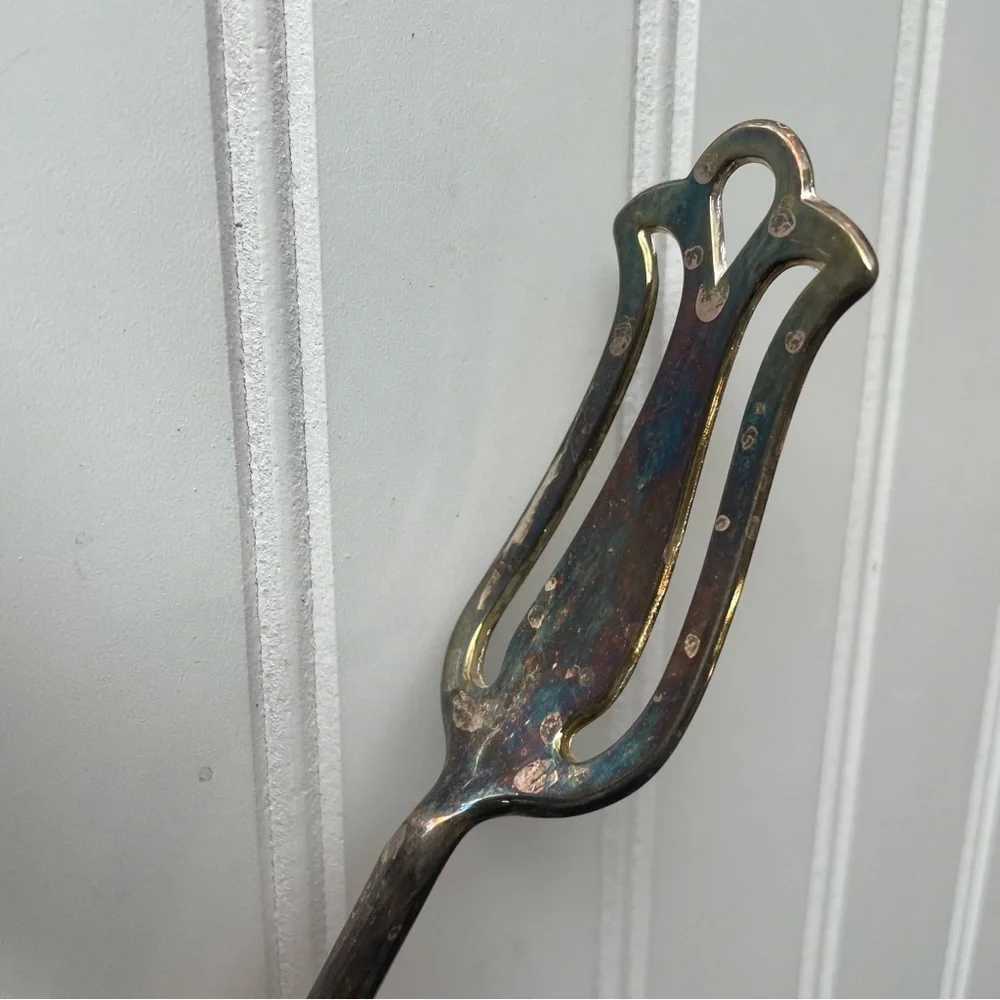Vintage E.R. Zinc, Silver Plated, Scissor Style, Serving Tongs, Made in Italy